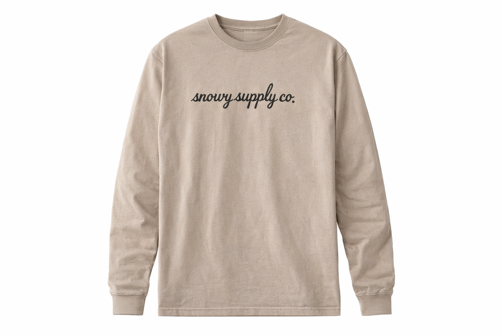 Lowercase Long Sleeve T-Shirt Tan