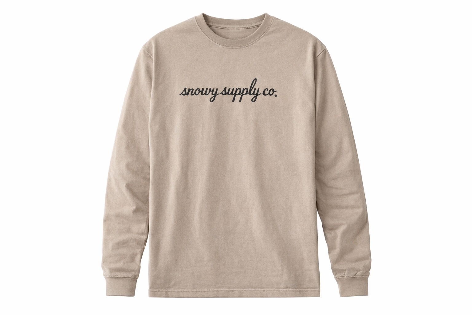Lowercase Long Sleeve T-Shirt Tan